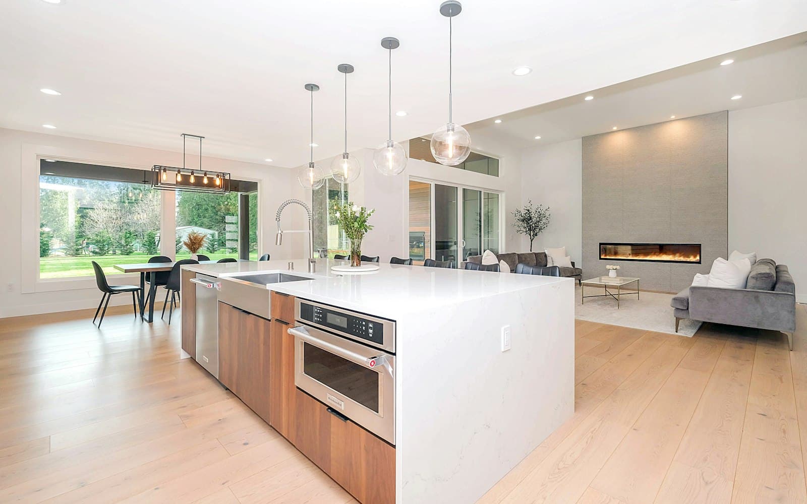 Newly fitted modern kitchen with island