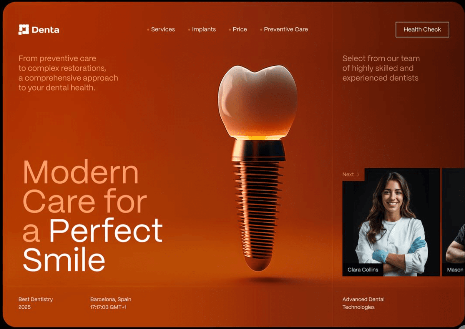 Example dental implant practice website design