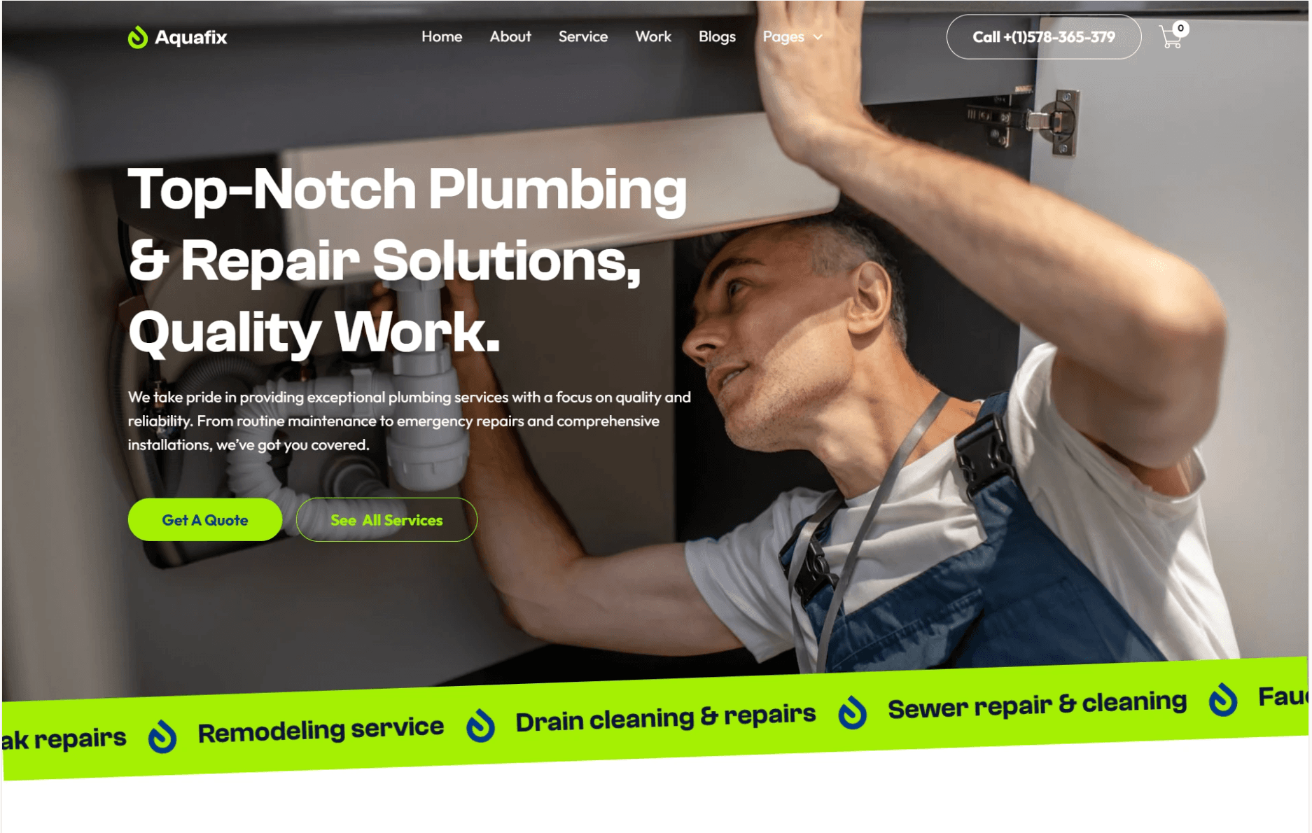 Example plumbing and heating website design