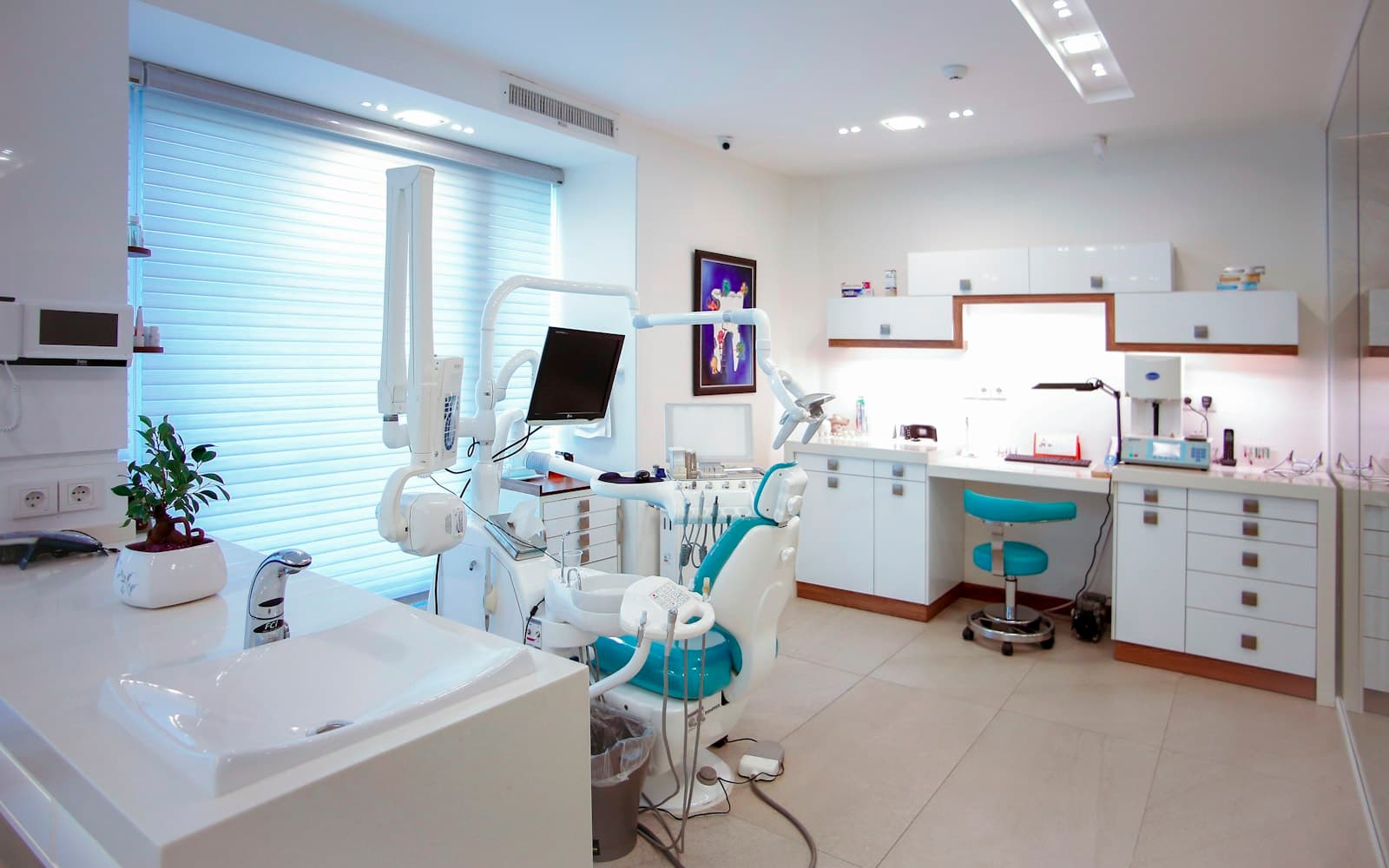 Modern dental surgery with treatment chair